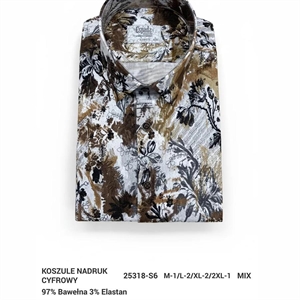 Koszula męska z cyfrowym nadrukiem elastanu produkt Turecki  M-2XL
