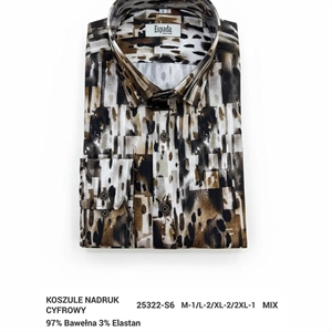 Koszula męska z cyfrowym nadrukiem elastanu produkt Turecki  M-2XL