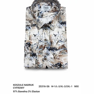 Koszula męska z cyfrowym nadrukiem elastanu produkt Turecki  M-2XL