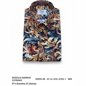 Koszula męska z cyfrowym nadrukiem elastanu produkt Turecki  M-2XL