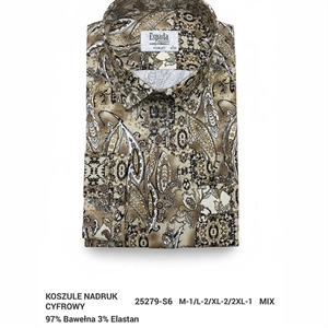 Koszula męska z cyfrowym nadrukiem elastanu produkt Turecki  M-2XL