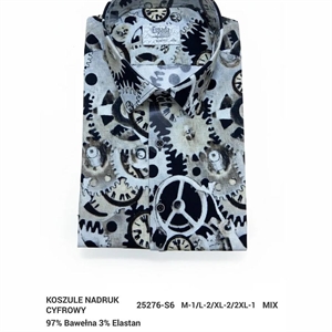Koszula męska z cyfrowym nadrukiem elastanu produkt Turecki  M-2XL