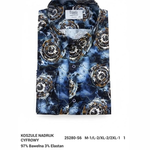 Koszula męska z cyfrowym nadrukiem elastanu produkt Turecki  M-2XL