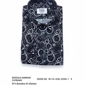 Koszula męska z cyfrowym nadrukiem elastanu produkt Turecki  M-2XL