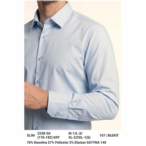 Koszula męska gładka krój slim fit produkt Turecki  M-2XL