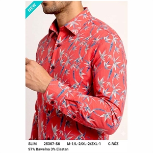 Koszula męska cyfrowy nadruk krój slim fit produkt Turecki  M-2XL