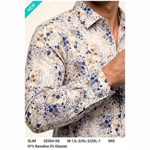 Koszula męska cyfrowy nadruk krój slim fit produkt Turecki  M-2XL