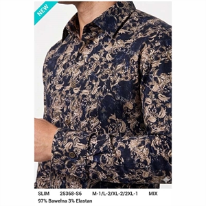 Koszula męska cyfrowy nadruk krój slim fit produkt Turecki  M-2XL