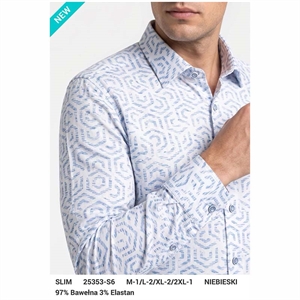 Koszula męska cyfrowy nadruk krój slim fit produkt Turecki  M-2XL