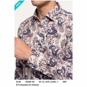 Koszula męska cyfrowy nadruk krój slim fit produkt Turecki  M-2XL