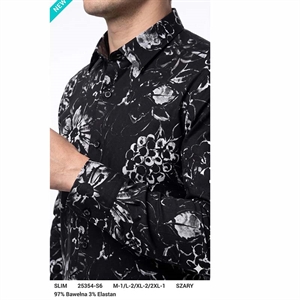 Koszula męska cyfrowy nadruk krój slim fit produkt Turecki  M-2XL