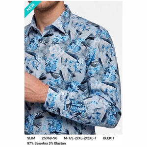 Koszula męska cyfrowy nadruk krój slim fit produkt Turecki  M-2XL