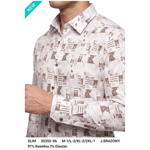 Koszula męska cyfrowy nadruk krój slim fit produkt Turecki  M-2XL