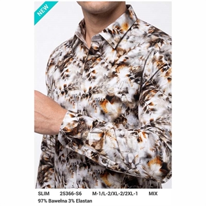 Koszula męska cyfrowy nadruk krój slim fit produkt Turecki  M-2XL