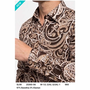 Koszula męska cyfrowy nadruk krój slim fit produkt Turecki  M-2XL