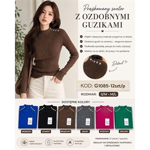 Sweter damski z półgolfem  S/M-M/L
