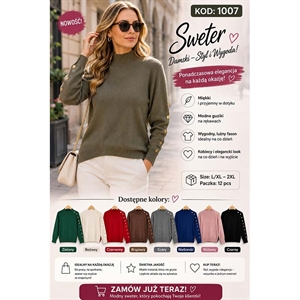 Sweter damski z półgolfem  L/XL-2XL