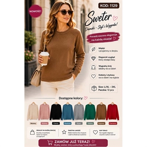 Sweter damski okrągły  L/XL-2XL