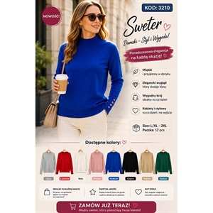 Sweter damski z półgolfem  L/XL-2XL