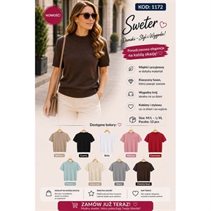 Sweter damski z krótkim rękawem  M/L-L/XL
