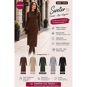 Okrągła sukienka sweterkowa damska  L/XL-2XL