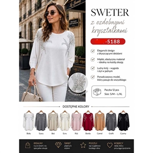 Sweter damski okrągły  S/M-L/XL