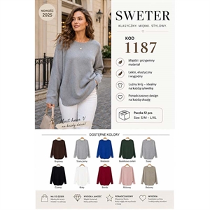 Sweter damski okrągły  S/M-L/XL