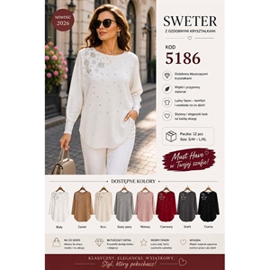 Sweter damski okrągły  S/M-L/XL