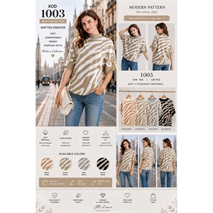 Sweter damski z krótkim rękawem  S/M-M/L
