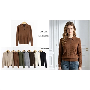 Sweter damski z kołnierzykiem  S/M-L/XL