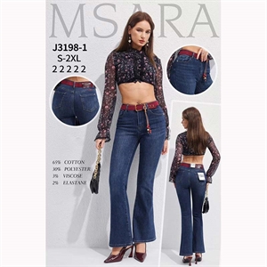 Jeansy dzwony damskie Msara  S-2XL