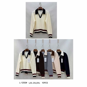 Sweter damski z kołnierzykiem  L/XL-2XL/3XL