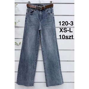 Jeansy szerokie nogawki  XS-L