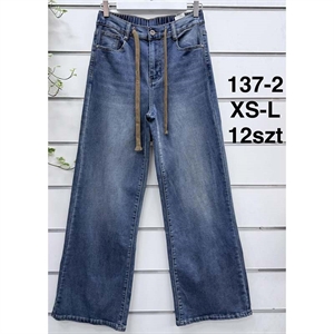 Jeansy szerokie nogawki  XS-L