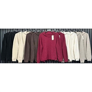 Sweter damski z dekoltem w serek