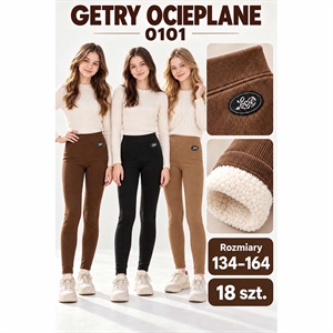 Legginsy ocieplane dziewczęce  134-164cm