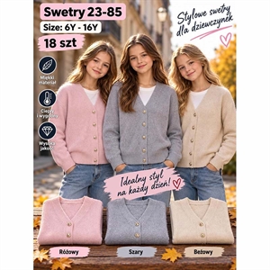Sweter dziewczęcy  6-16 lat