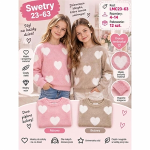 Sweter dziewczęcy  4-14 lat