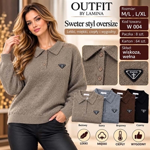 Sweter damski z dekoltem w serek  M/L-L/XL