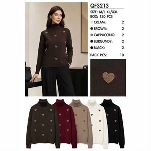 Sweter damski z golfem  M/L-XL/2XL