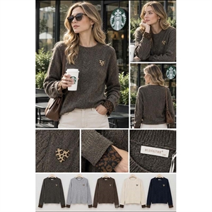 Sweter damski okrągły  S/M-M/L