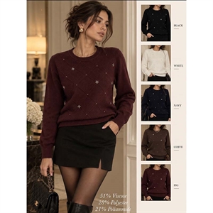 Sweter damski okrągły