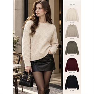 Sweter damski okrągły