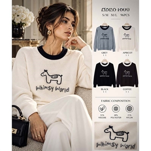 Sweter damski okrągły  S/M-M/L