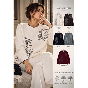 Sweter damski okrągły  M/L-L/XL