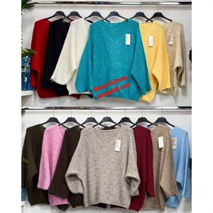 Sweter damski z dekoltem w serek