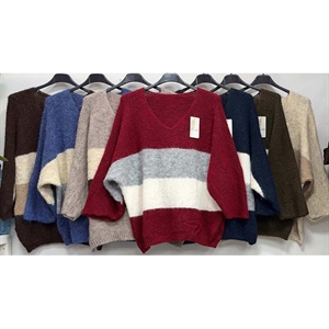 Sweter damski z dekoltem w serek