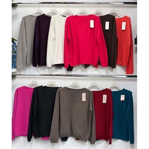 Sweter damski z dekoltem w serek