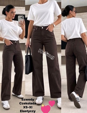Jeansy szerokie nogawki  XS-XL