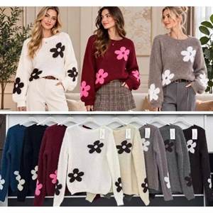 Sweter damski okrągły